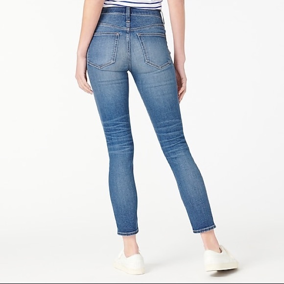 J. Crew 9" High-Rise Toothpick Skinny Jeans in Kent Wash Size 30 - Picture 2 of 8